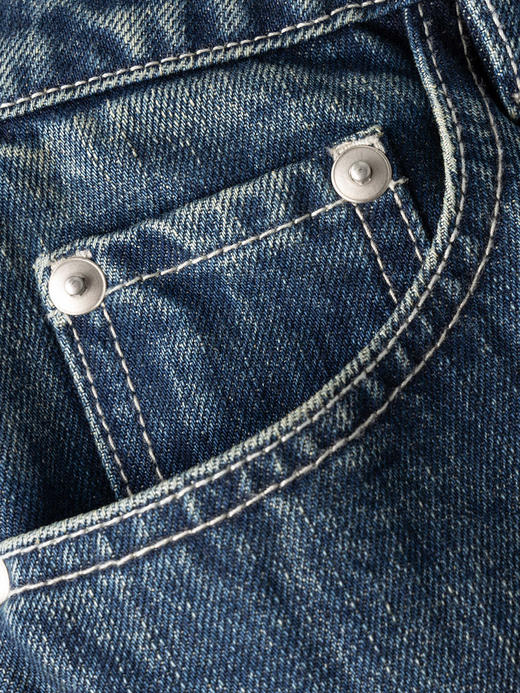 COCO ZONE 100棉复古牛仔半身裙显瘦A字裙CC1C1578 商品图6