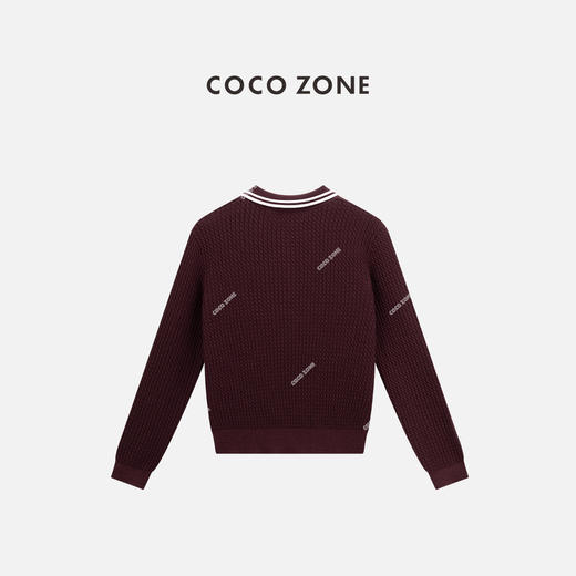 COCO ZONE 100绵羊毛POLO领针织衫长袖上衣CC1B1526 商品图1