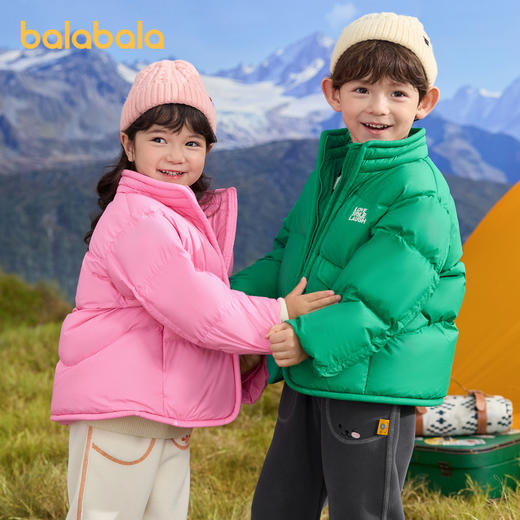 【巴拉巴拉童装-品牌直供】儿童羽绒服 多巴胺色系男童女童面包服羽绒服 立领外套 蓬松度650+ 三防科技面料 外层易打理 中层充绒均匀不易跑绒 商品图0