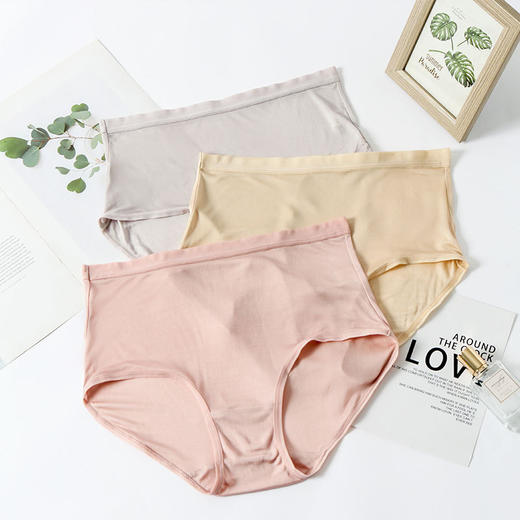 HSY 桑蚕丝女高腰内裤全真丝简约舒适透气亲肤无痕三角裤2110 商品图1