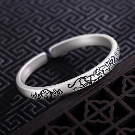 【龙腾仕途】子佩集S999银手工手镯原创设计【55051209】2407 商品图1