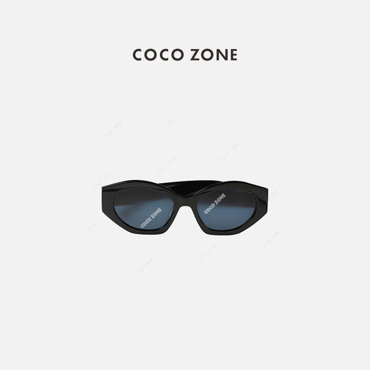 COCO ZONE 时尚复古墨镜多边形显瘦度假太阳眼镜 23C29421 商品图1