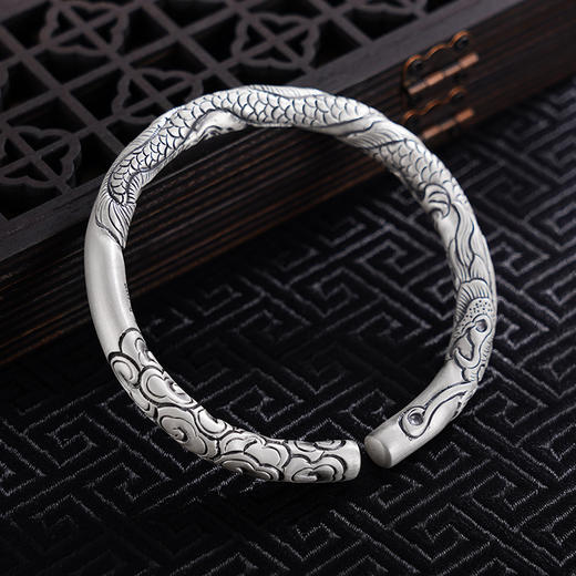 【龙临福至】子佩集S999银手工手镯原创设计【55053211】2407 商品图1