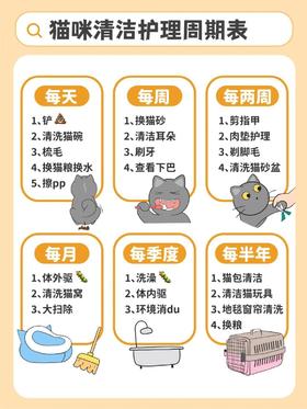 猫咪清洁护理周期表