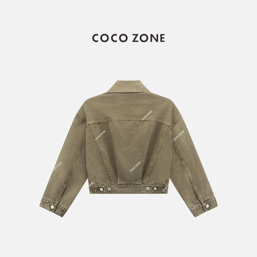 COCO ZONE 100棉复古翻领牛仔外套气质长袖上衣CC1C1542 商品图1