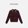 COCO ZONE 100绵羊毛POLO领针织衫长袖上衣CC1B1526 商品缩略图0