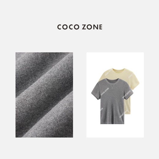 COCO ZONE100棉时尚圆领休闲短袖显瘦纯色毛针织衫24C10259 商品图2