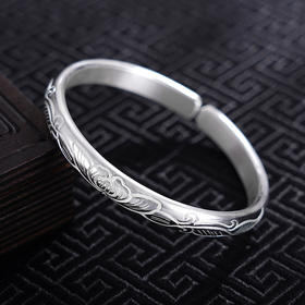 【花香盈褔】子佩集S999银手工手镯原创设计【55041131】2407