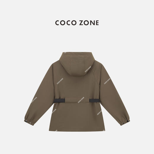 COCO ZONE 复古连帽抽绳长袖外套束带收腰上衣CC1B1510 商品图1