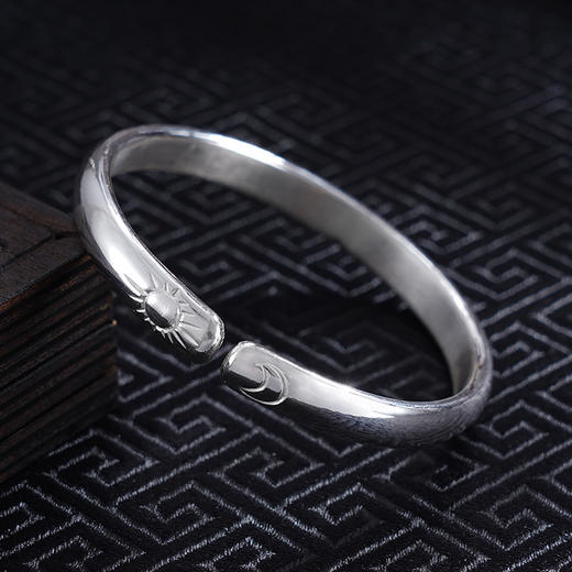 【日月同辉】子佩集S999银手工手镯原创设计【55031125】2407 商品图1