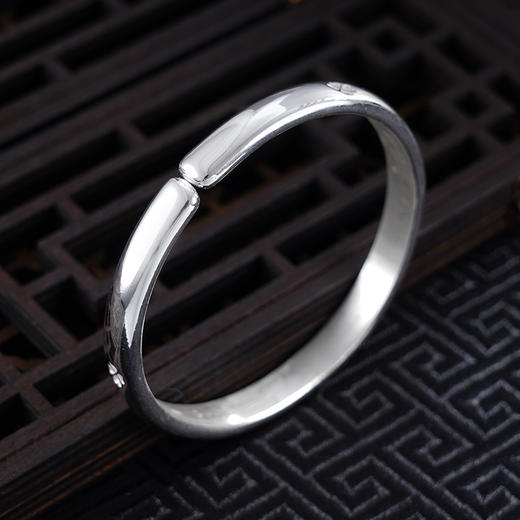 【四叶一心】子佩集S999银手工手镯原创设计【55031134】2407 商品图4