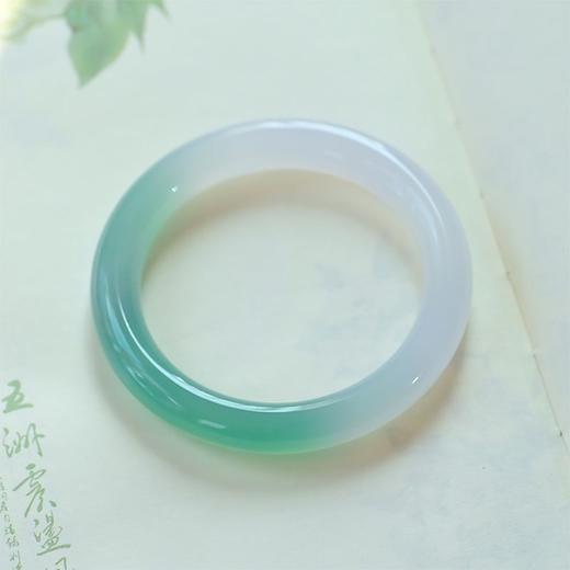 【母亲节礼物】六鑫珠宝 水碧山青玛瑙玉髓手镯 商品图7