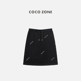 COCO ZONE 100棉松紧腰系带短裙显瘦A字裙CC2C1431