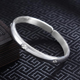 【四叶一心】子佩集S999银手工手镯原创设计【55031134】2407