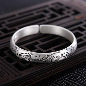 【波光鱼影】子佩集S999银手工手镯原创设计【55051229】2407