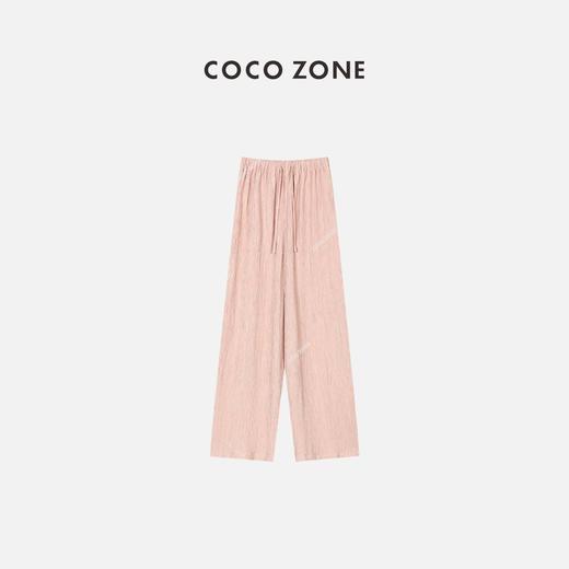 COCO ZONE 通勤风粉系休闲裤褶皱感松紧腰带腰绳  23C18961 商品图0