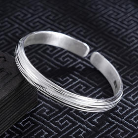 【银河跨步】子佩集S999银手工手镯原创设计【55031102】2407