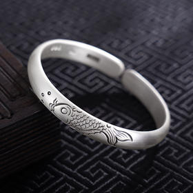 【鱼戏清波】子佩集S999银手工手镯原创设计【55051221】2407