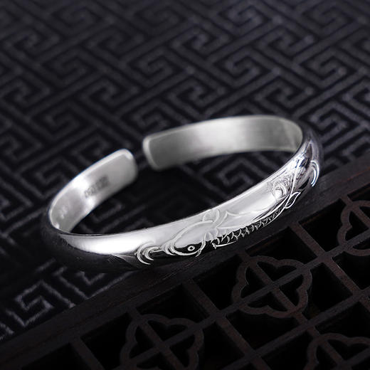 【流光鱼韵】子佩集S999银手工手镯原创设计【55051122】2407 商品图3