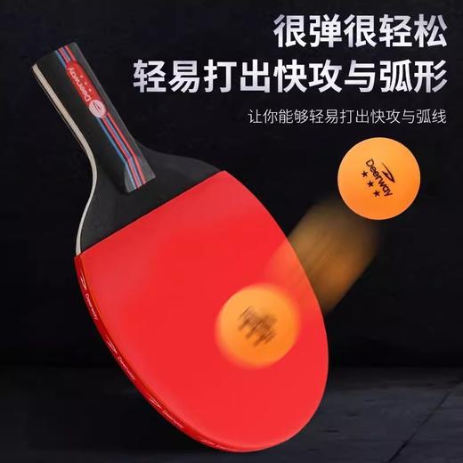 畅享奥运！【2拍送拍包和3个球】 三星德尔惠乒乓球拍正品胶皮高弹力专业兵乓横直双拍 商品图1