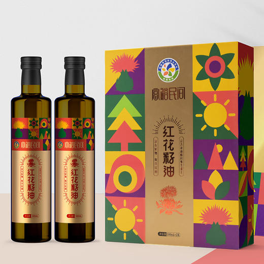 富裕明间红花籽油500ml*2 商品图0