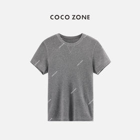 COCO ZONE100棉时尚圆领休闲短袖显瘦纯色毛针织衫24C10259