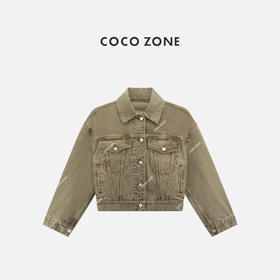 COCO ZONE 100棉复古翻领牛仔外套气质长袖上衣CC1C1542