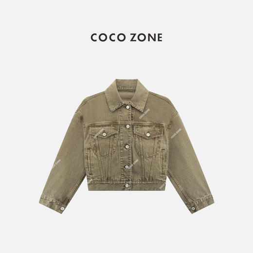 COCO ZONE 100棉复古翻领牛仔外套气质长袖上衣CC1C1542 商品图0