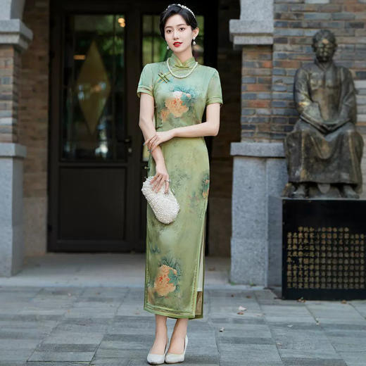 高端老上海旗袍新中式夏女2024新款复古改良高级感国风连衣裙长款 商品图3
