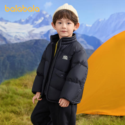 【巴拉巴拉童装-品牌直供】儿童羽绒服 多巴胺色系男童女童面包服羽绒服 立领外套 蓬松度650+ 三防科技面料 外层易打理 中层充绒均匀不易跑绒 商品图1