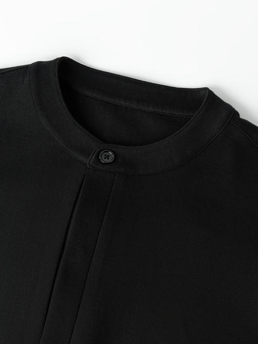 COCO ZONE 设计感下摆弧形上衣简约立领长袖T恤CC2C1576 商品图3