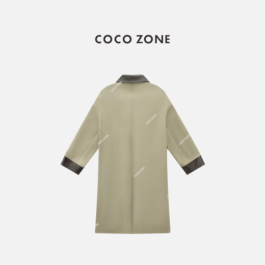 COCO ZONE 设计感翻领长款风衣外套单排扣上衣CC1C1652 商品图1