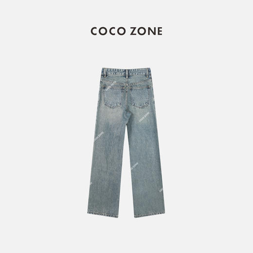 COCO ZONE100%棉美式复古牛仔裤显瘦直筒阔腿裤 23C19669 商品图1