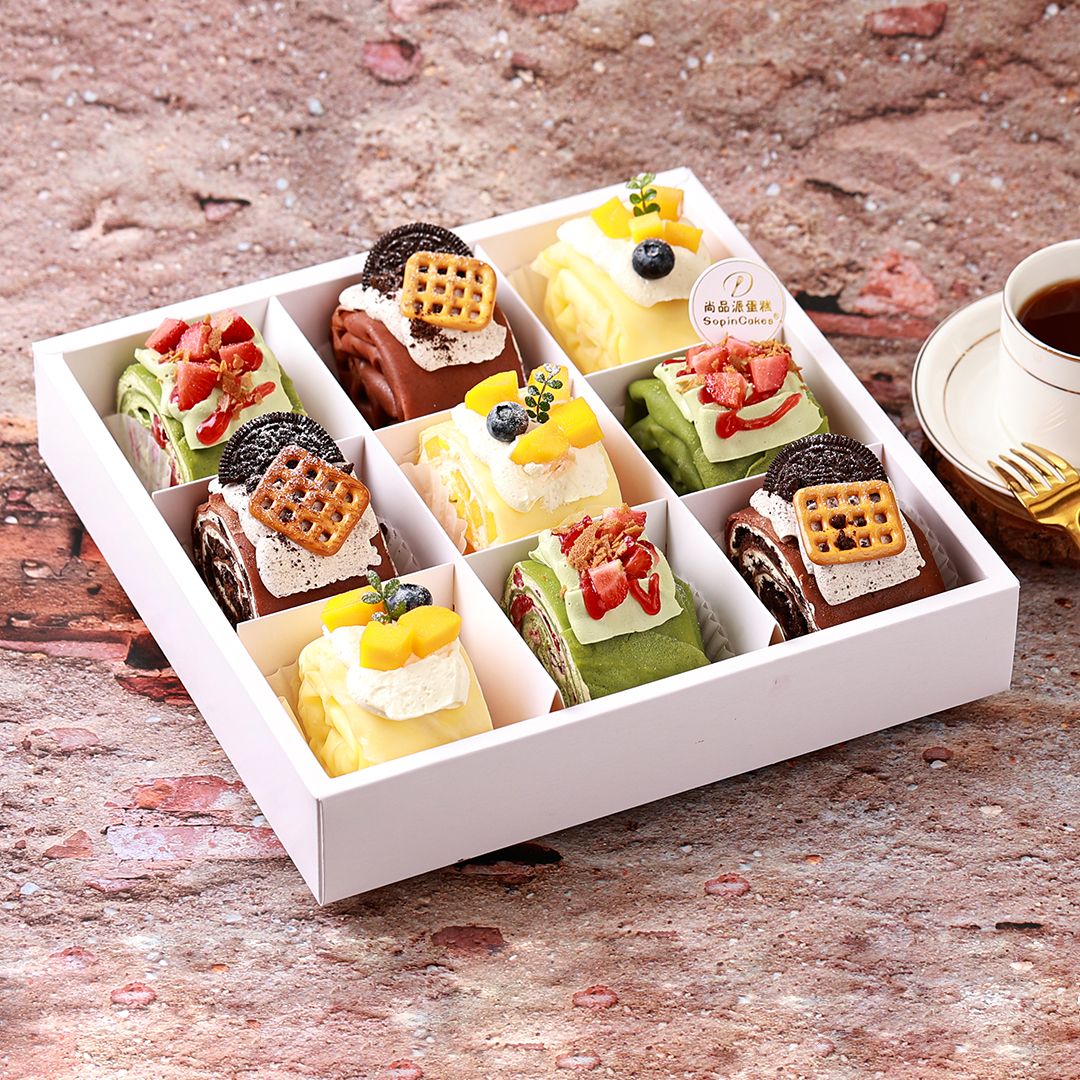 【限定福利】9宫格三拼甜品-进口动物奶油毛巾卷蛋糕【惠州】