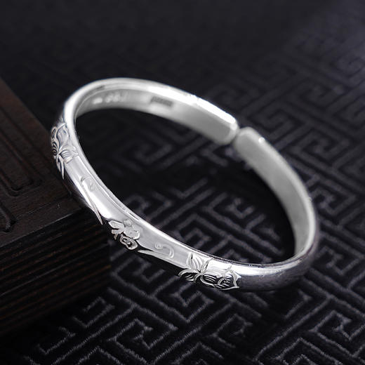 【花映福光】子佩集S999银手工手镯原创设计【55041101】2407 商品图1