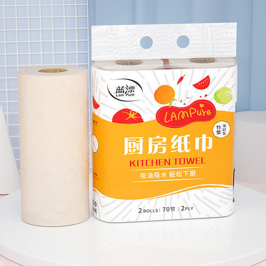 「9.9元包邮！吸油吸水」蓝漂居家日用纸巾厨房用品吸油清洁吸水厨房纸卷纸2卷2提 商品图0