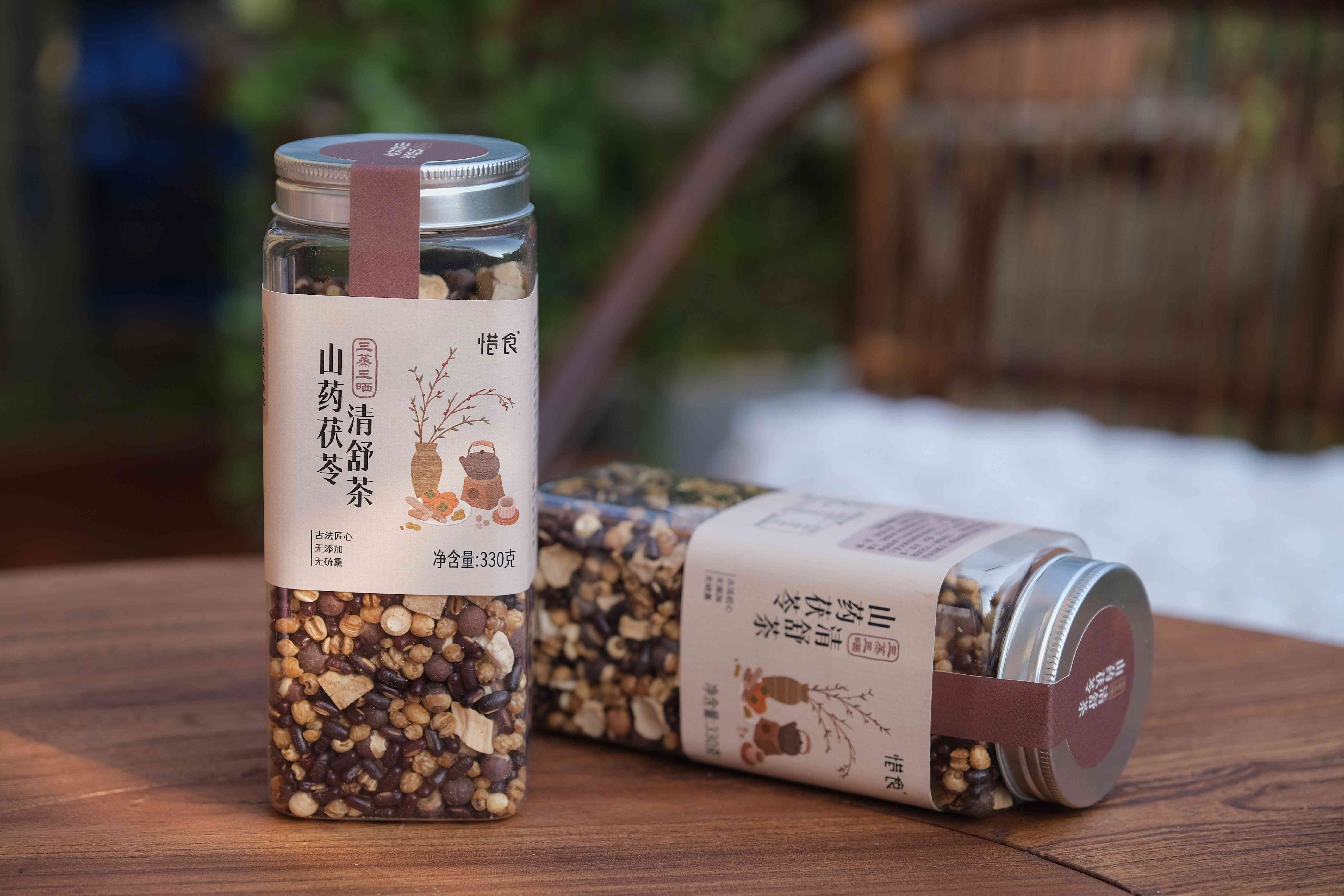 三蒸三晒山药茯苓清舒茶/健 月卑 衣去 湿/纯粮食茶！采用颗粒完整的原料，不掺碎料，好材质看得见！