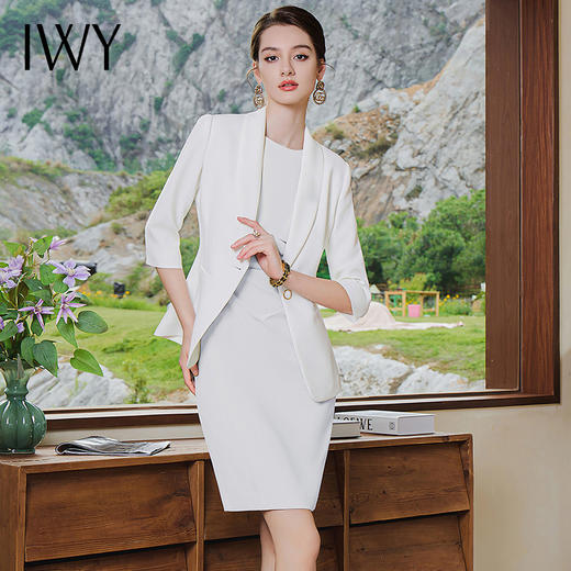 IWY/秋季新款青果领套装裙气质女神范正式场合接待通勤干练职业装C1837+Q620 商品图1