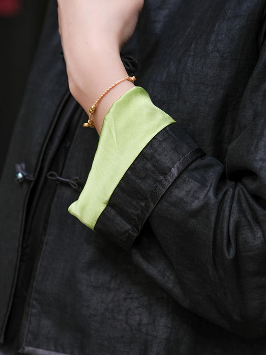 盛唐牡丹 |香云纱配翠绿色真丝外套 商品图2