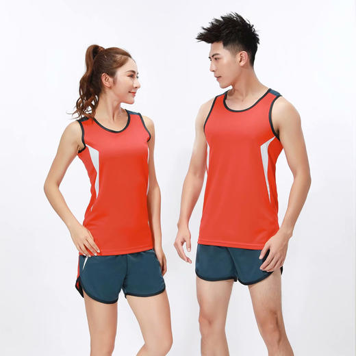 【买上衣送裤子！马拉松运动坎肩套装！到手仅需79米！】田径训练服套装男短跑马拉松背心比赛运动体考田径跑步衣服女-24XHYD003 商品图2