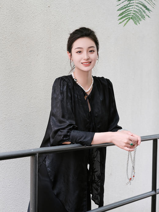 盛唐牡丹 |文竹真丝交织花罗女上衣 商品图1