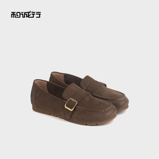 和诚行 2024秋冬新款复古百搭舒适豆豆鞋女鞋一脚蹬乐福鞋1930074 商品图4