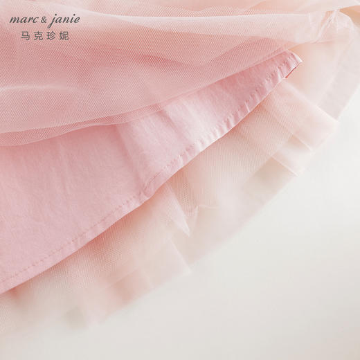 马克珍妮女童不规则网纱拼接短裙半身裙儿童裙子秋装新款241273 商品图4