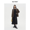 SELFWHO黑色长袖针织拼接连衣裙女2024秋新款法式圆领花苞裙长裙 商品缩略图0