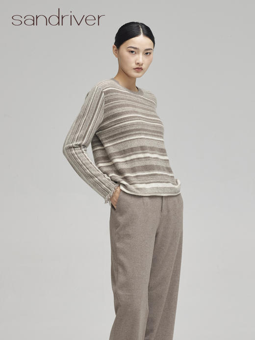 青海羊绒女提花圆领套头衫SJF96W232N 商品图2