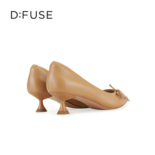 D:FUSE迪芙斯2024秋季新款高跟鞋绑带蝴蝶结尖头小猫跟单鞋美拉德通勤鞋DF43111187 商品图6