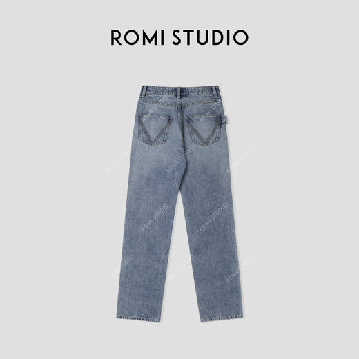 ROMI STUDIO “原味丹宁” 100%竹节棉酵磨砂洗花纱牛仔裤 421N7066 商品图2