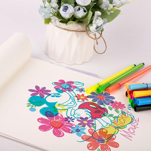 迪士尼儿童绘画本B5加厚学生空白画画本涂鸦本素描本水彩本笔盒开学季文具套装 商品图2