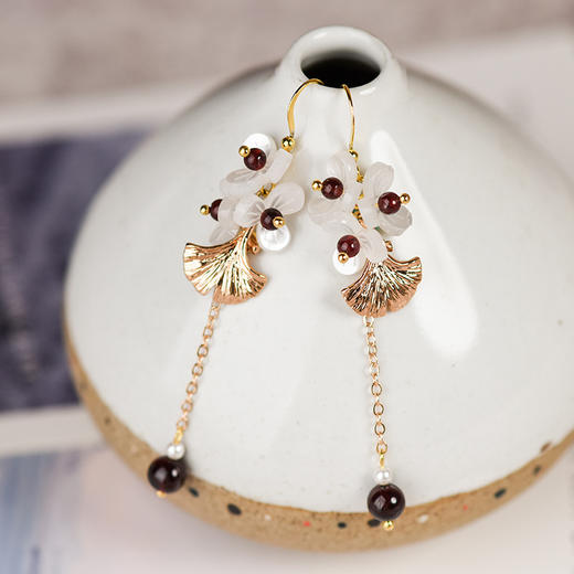 JGL-03220350新中式长款流苏耳钉女气质简约小众复古耳钩古风耳饰汉服配饰批发 商品图3