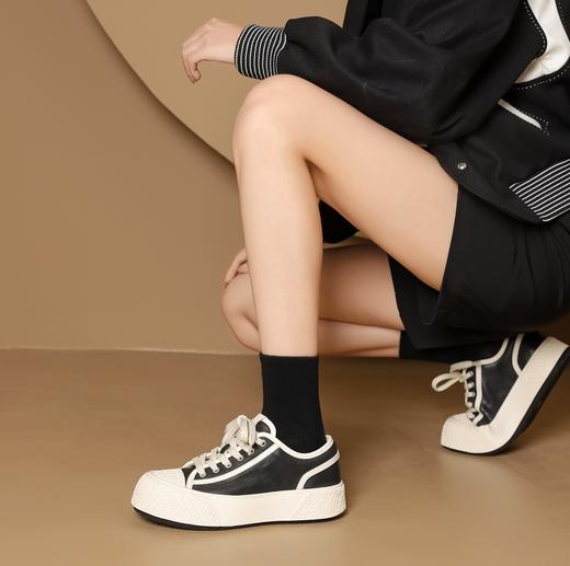 westory2024年秋季新款超轻厚底系带舒适百搭小板鞋W24CM74761 商品图6
